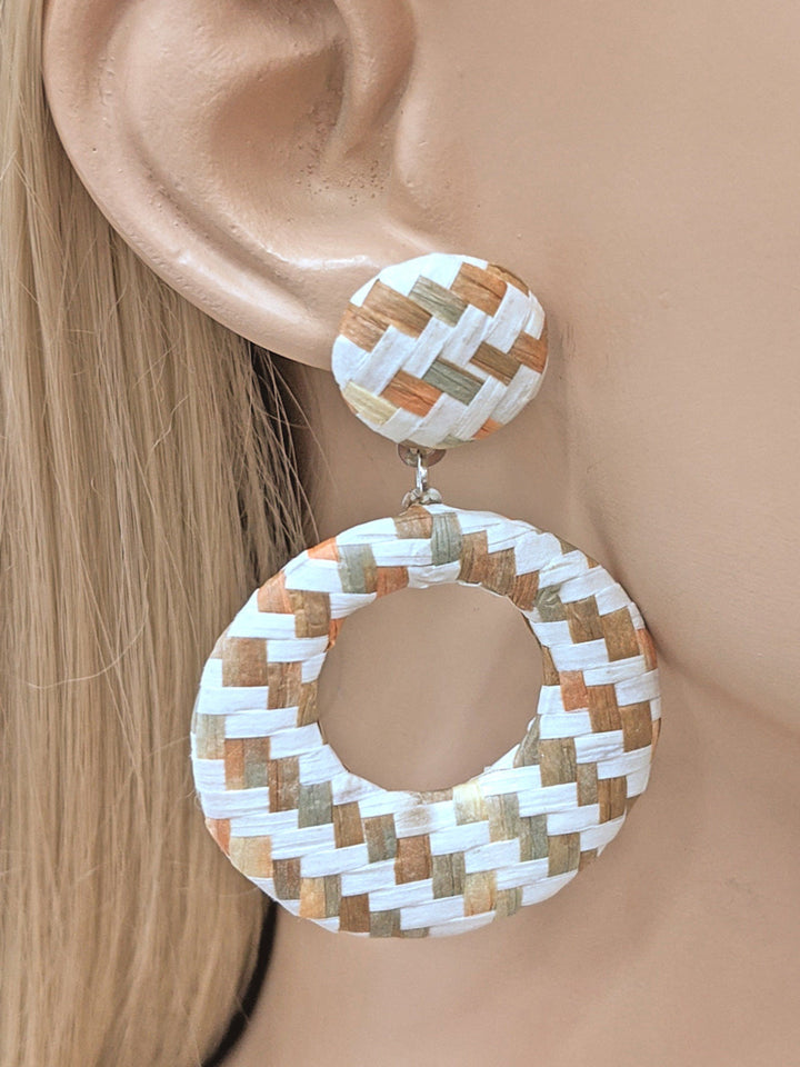 Urban Print Raffia Fashion Earring