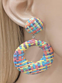 Urban Print Raffia Fashion Earring