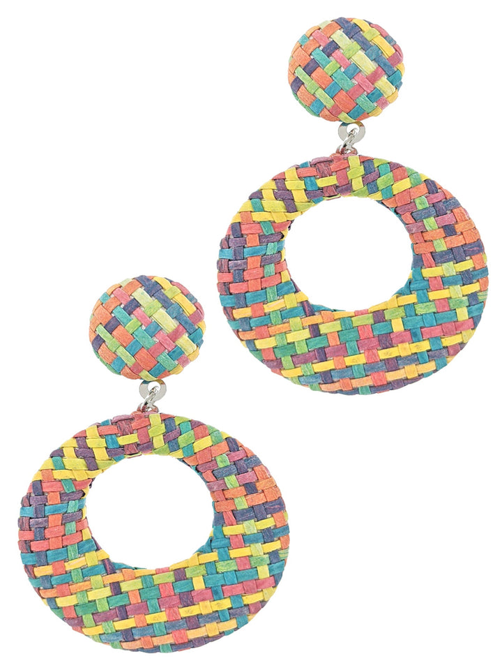 Urban Print Raffia Fashion Earring