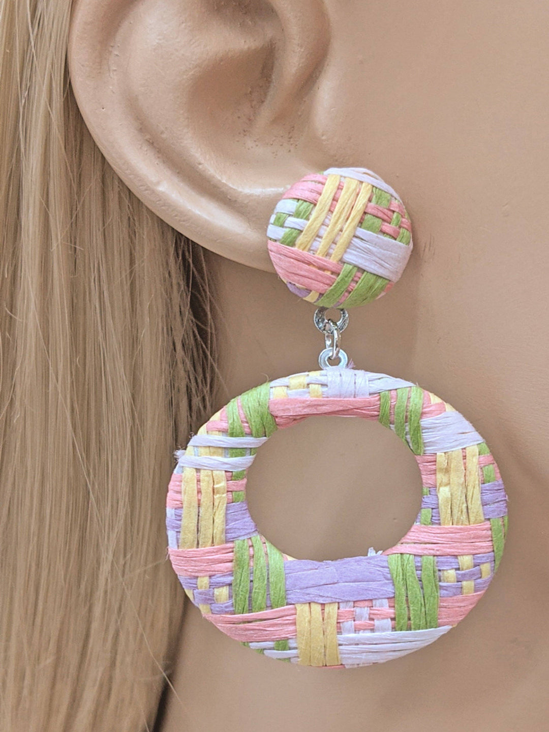 Urban Print Raffia Fashion Earring