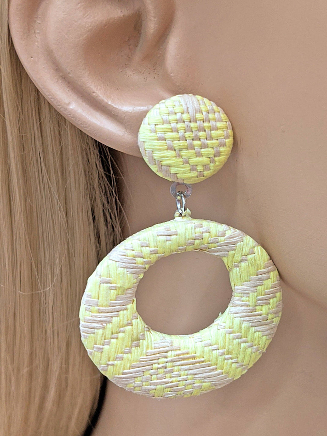 Urban Print Raffia Fashion Earring