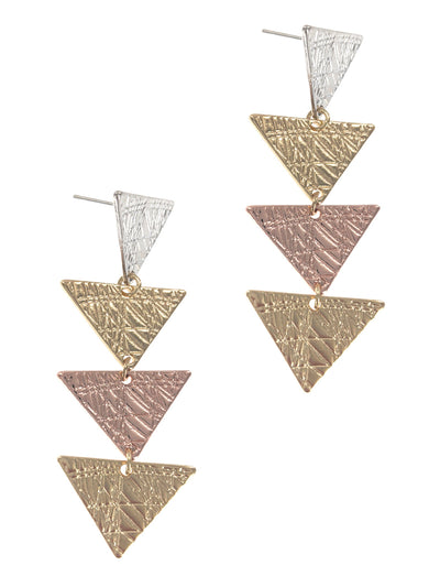 Multi Color Triangle Drop Fashion Earrings