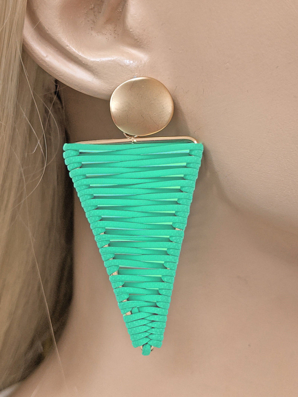 Vegan Leather Matte Gold Earrings