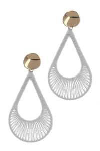 Satin Silky Tear Drop Threaded Earrings