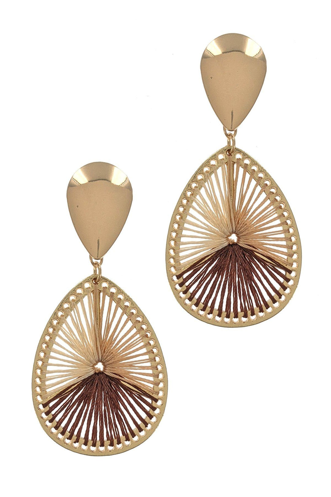 Satin Silky Threaded Tear Drop Earring