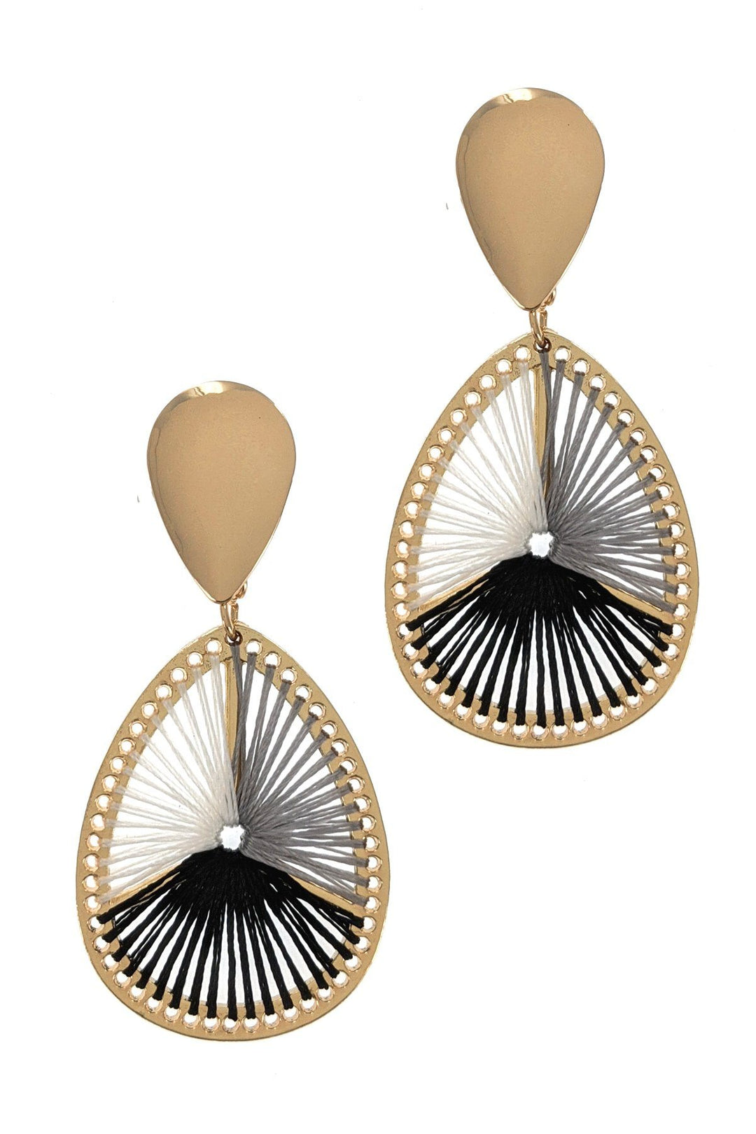 Satin Silky Threaded Tear Drop Earring