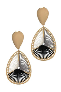 Satin Silky Threaded Tear Drop Earring