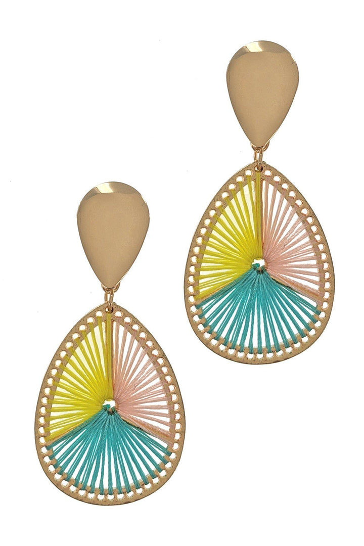 Satin Silky Threaded Tear Drop Earring