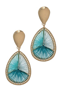 Satin Silky Threaded Tear Drop Earring