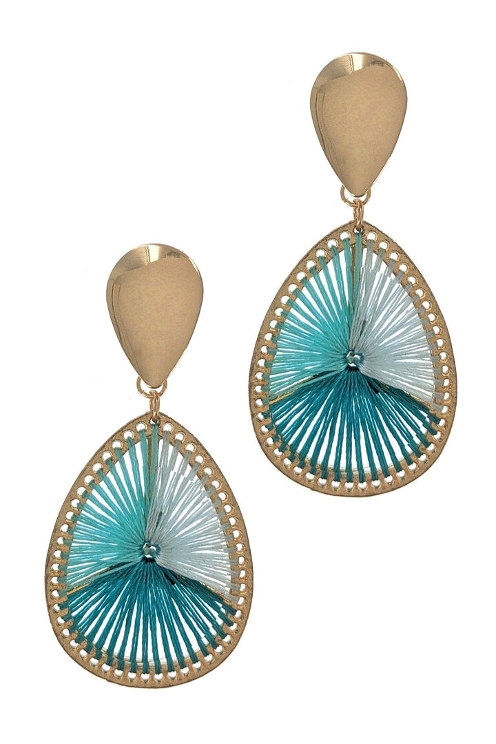 Satin Silky Threaded Tear Drop Earring