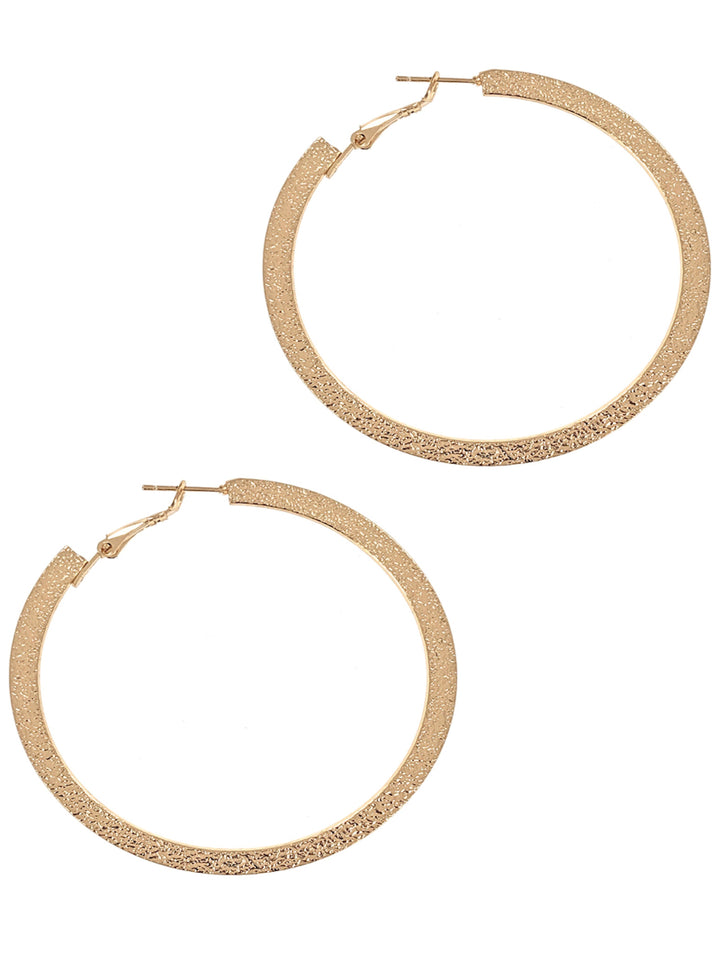 Gold Hammered Hoop Earrings
