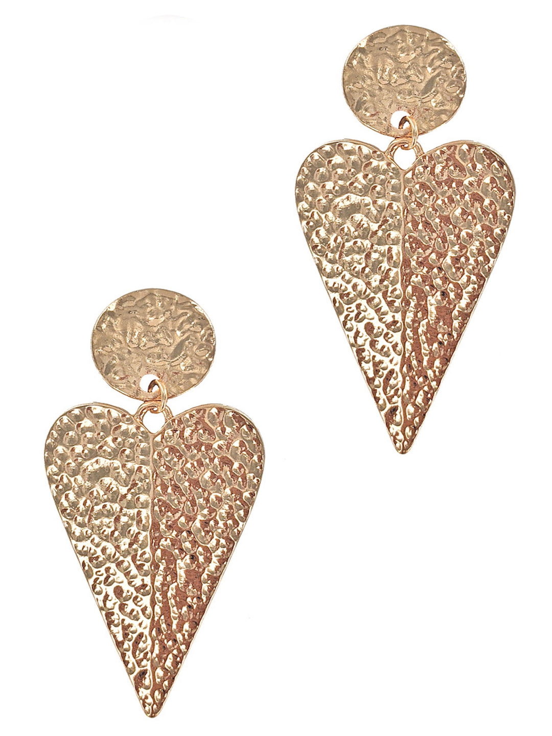 Hammered Heart Drop Metal Earring