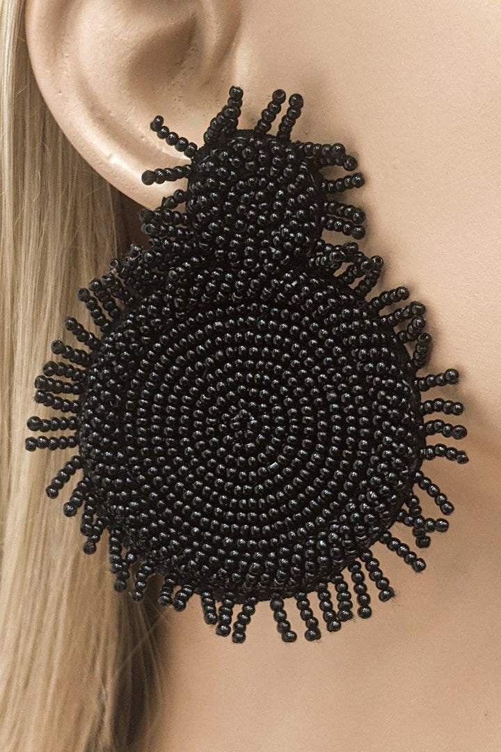 Seed Beaded Drop Earrings
