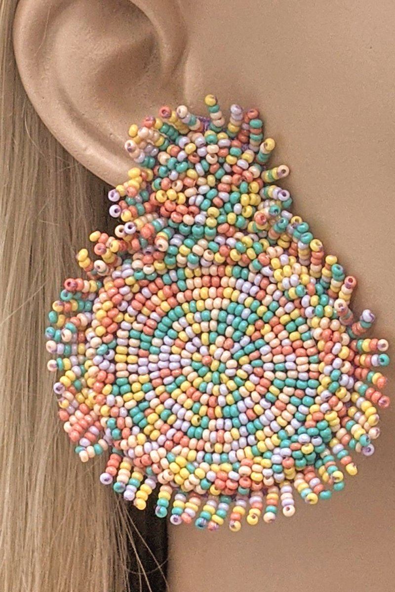 Seed Beaded Drop Earrings