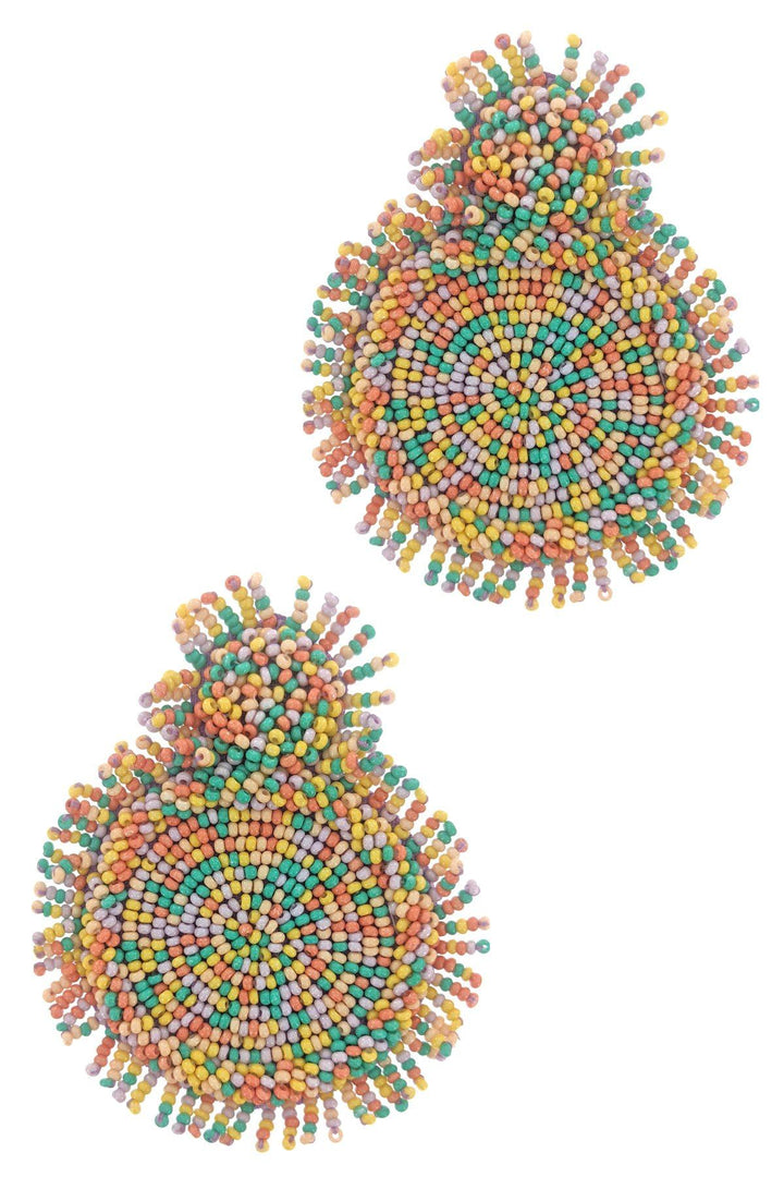 Seed Beaded Drop Earrings