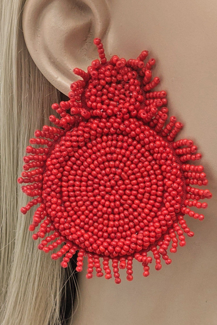 Seed Beaded Drop Earrings