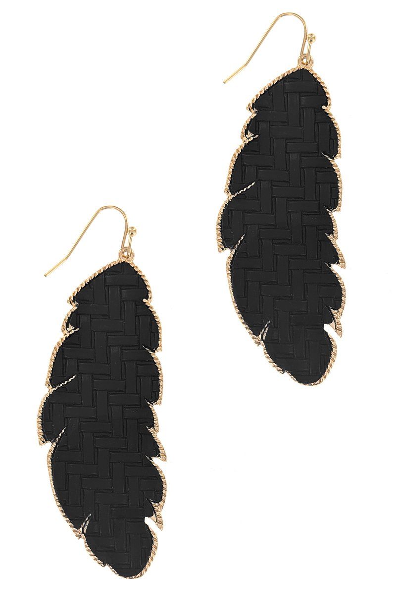 Animal Print Braided Leather Earrings