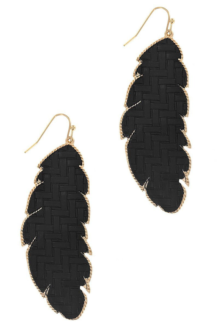 Animal Print Braided Leather Earrings