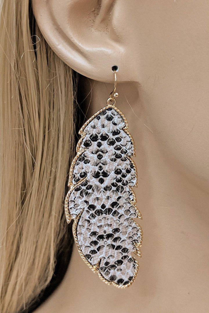 Animal Print Braided Leather Earrings