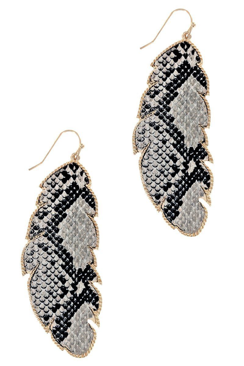 Animal Print Braided Leather Earrings