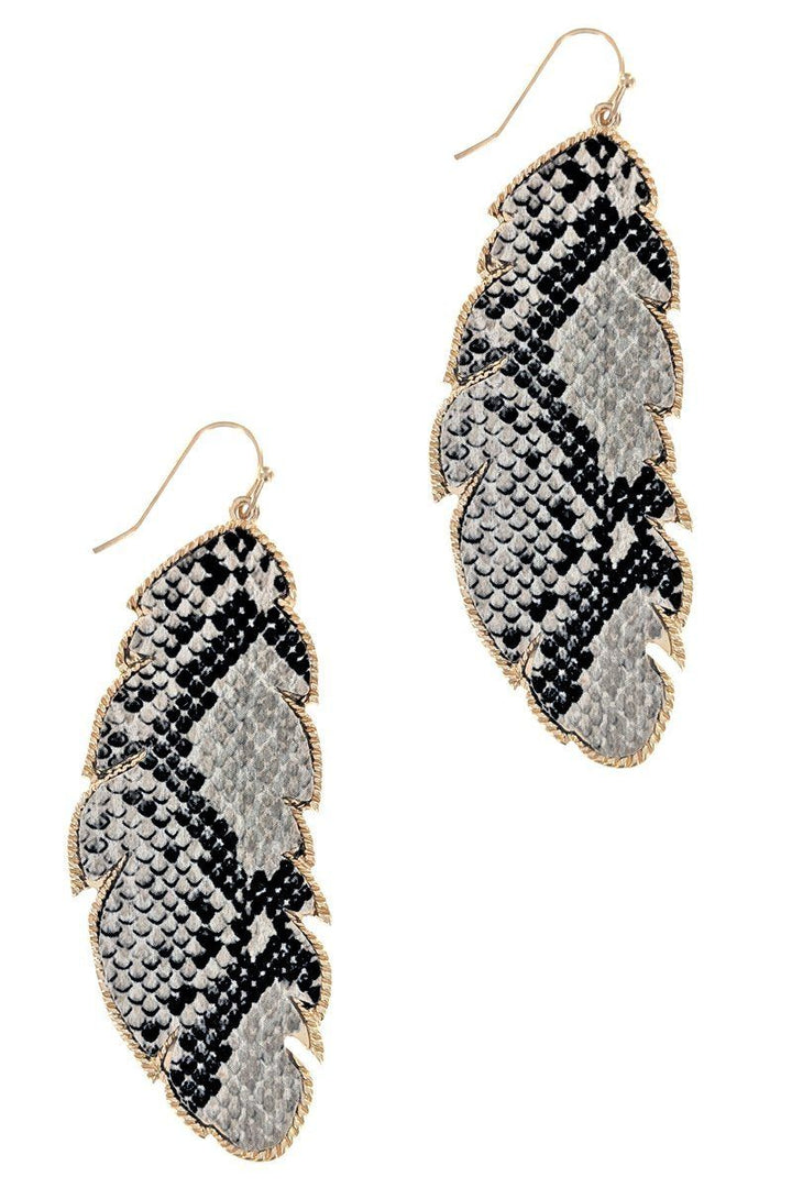 Animal Print Braided Leather Earrings