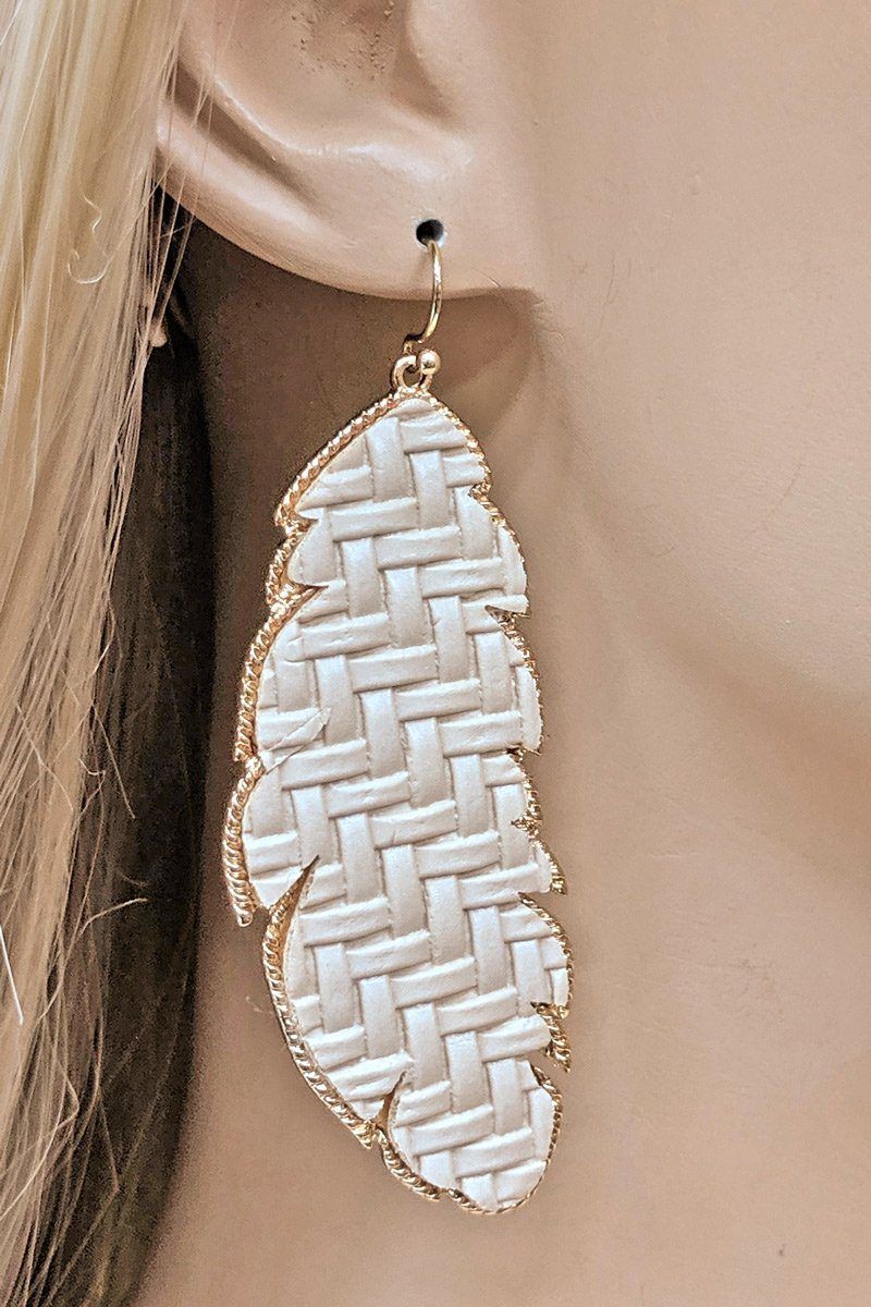 Animal Print Braided Leather Earrings