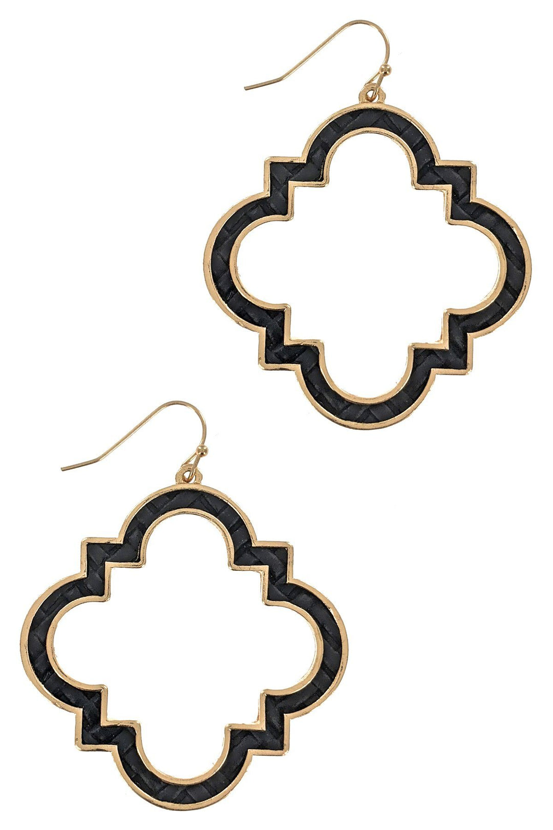 Leather Clover Drop Earrings
