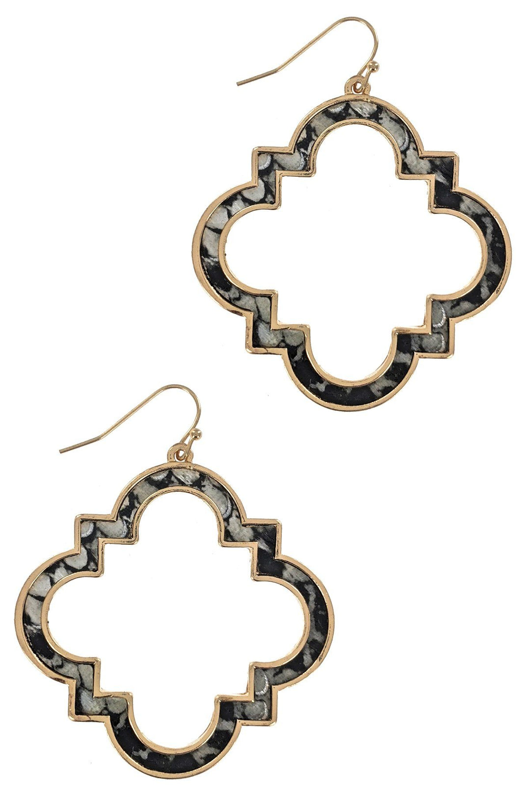 Leather Clover Drop Earrings