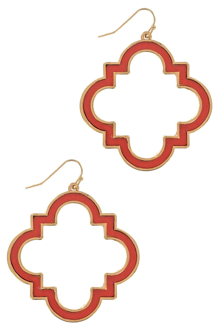 Leather Clover Drop Earrings