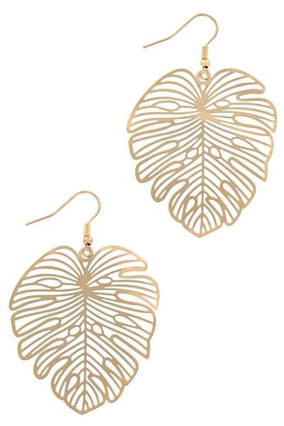 Filigree Leaf Drop Earrings
