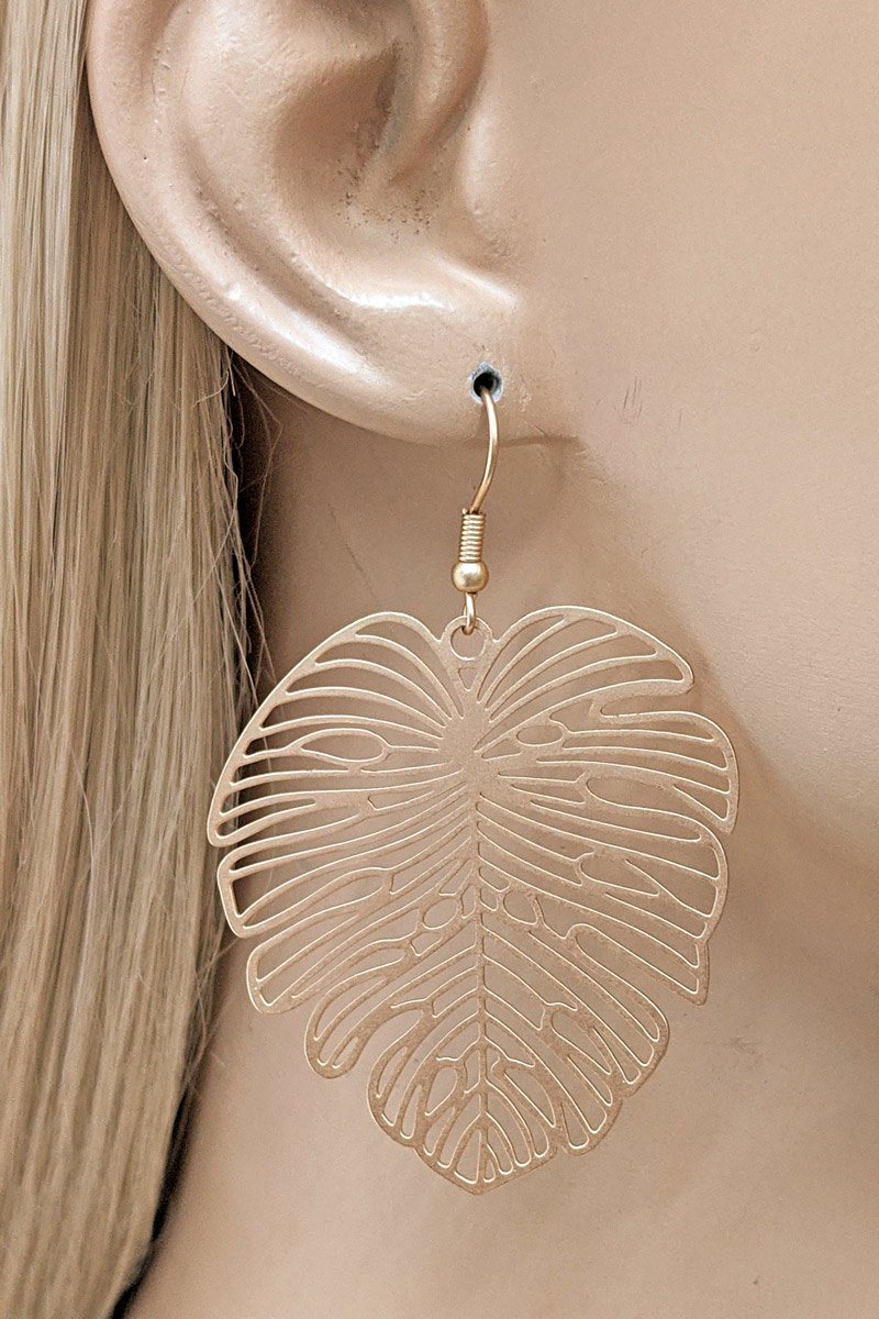 Filigree Leaf Drop Earrings