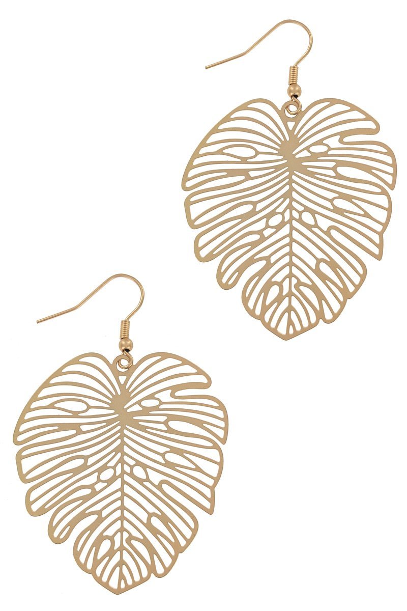 Filigree Leaf Drop Earrings
