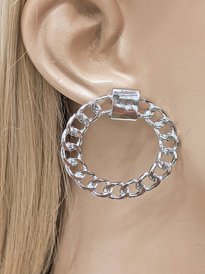 Silver Chain Link Zinc Casting Earring