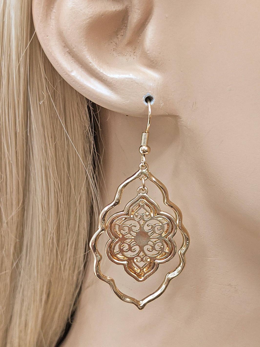 Silver & Gold Filigree Fashion Earrings