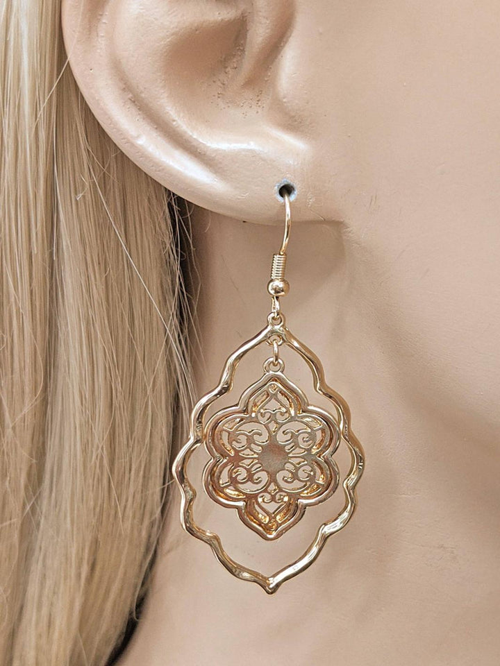 Silver & Gold Filigree Fashion Earrings