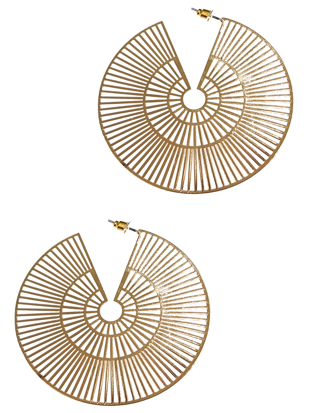 Gold Circle Filigree Drop Fashion Earrings