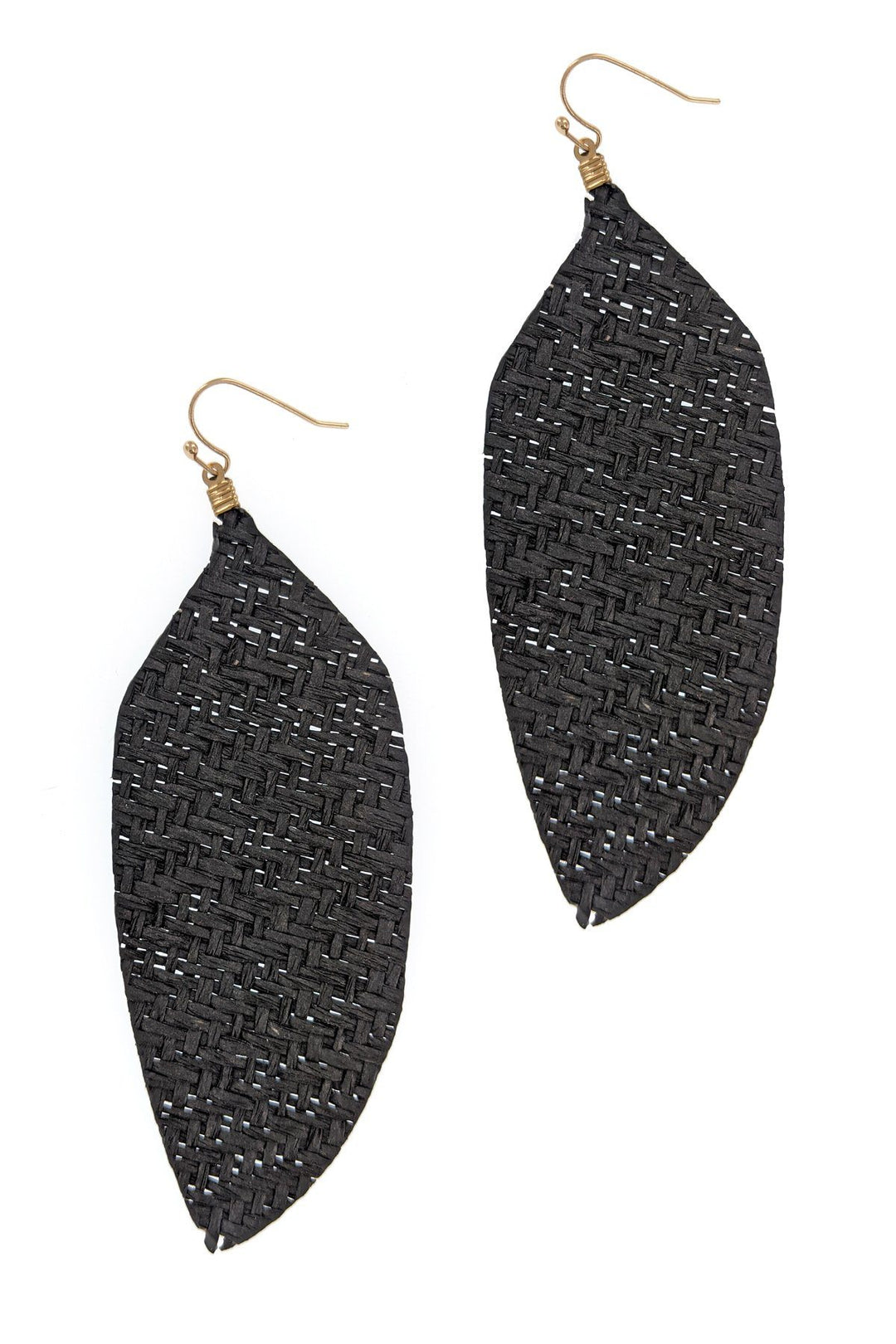 Cork Braided Leaf Earrings