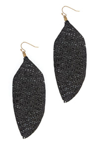 Cork Braided Leaf Earrings