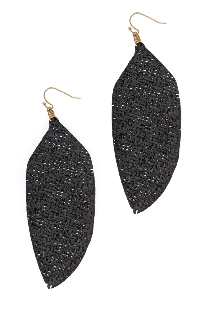 Cork Braided Leaf Earrings