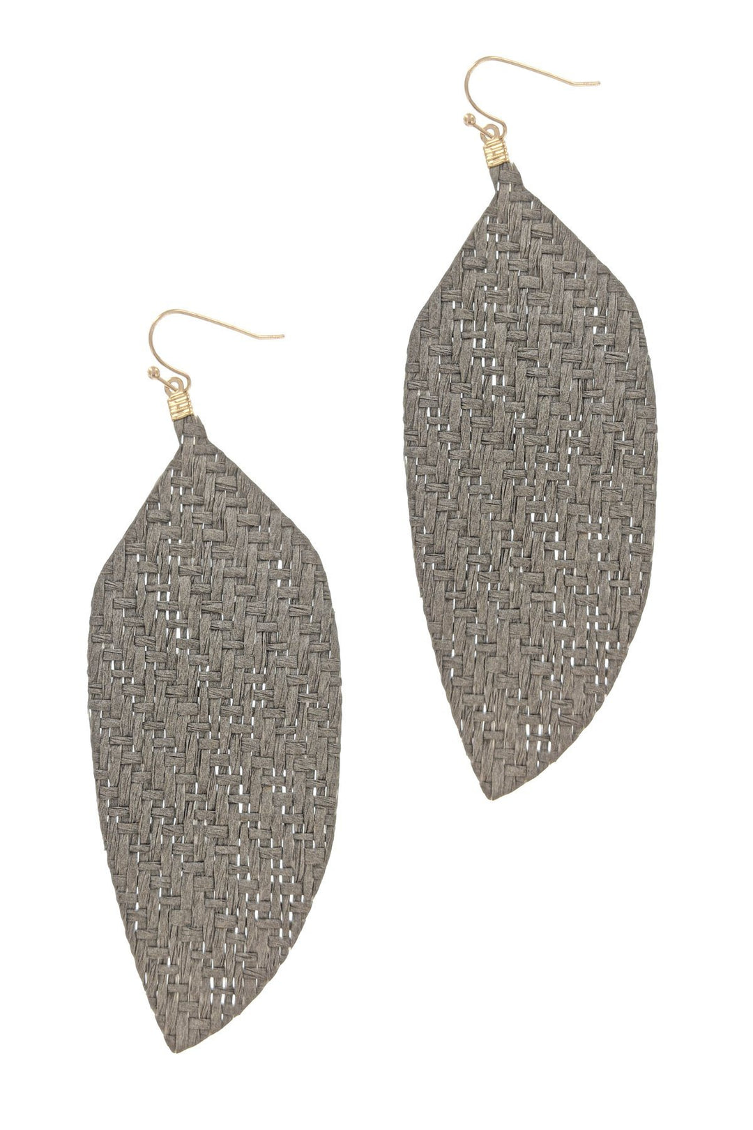 Cork Braided Leaf Earrings