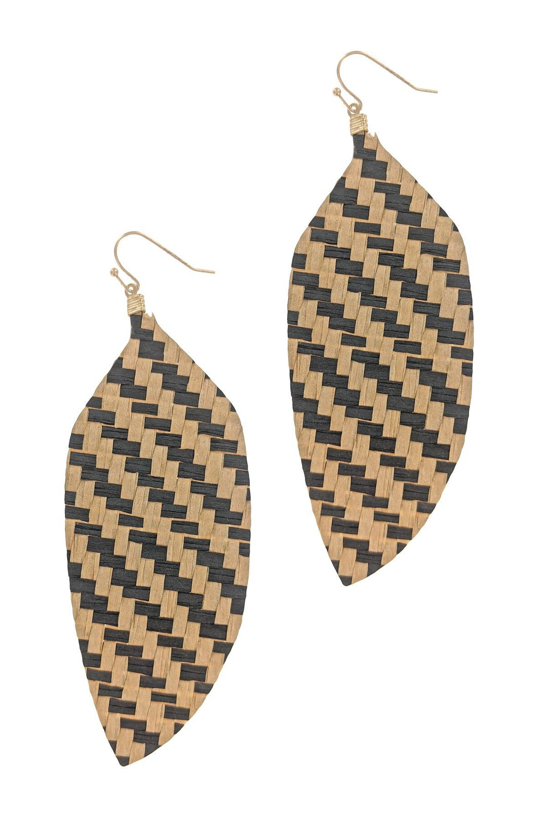 Cork Braided Leaf Earrings