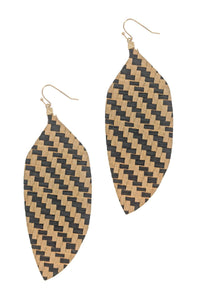 Cork Braided Leaf Earrings