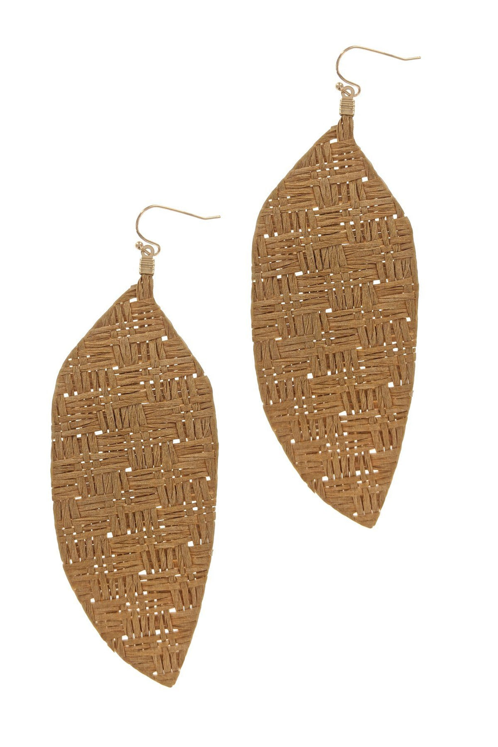 Cork Braided Leaf Earrings
