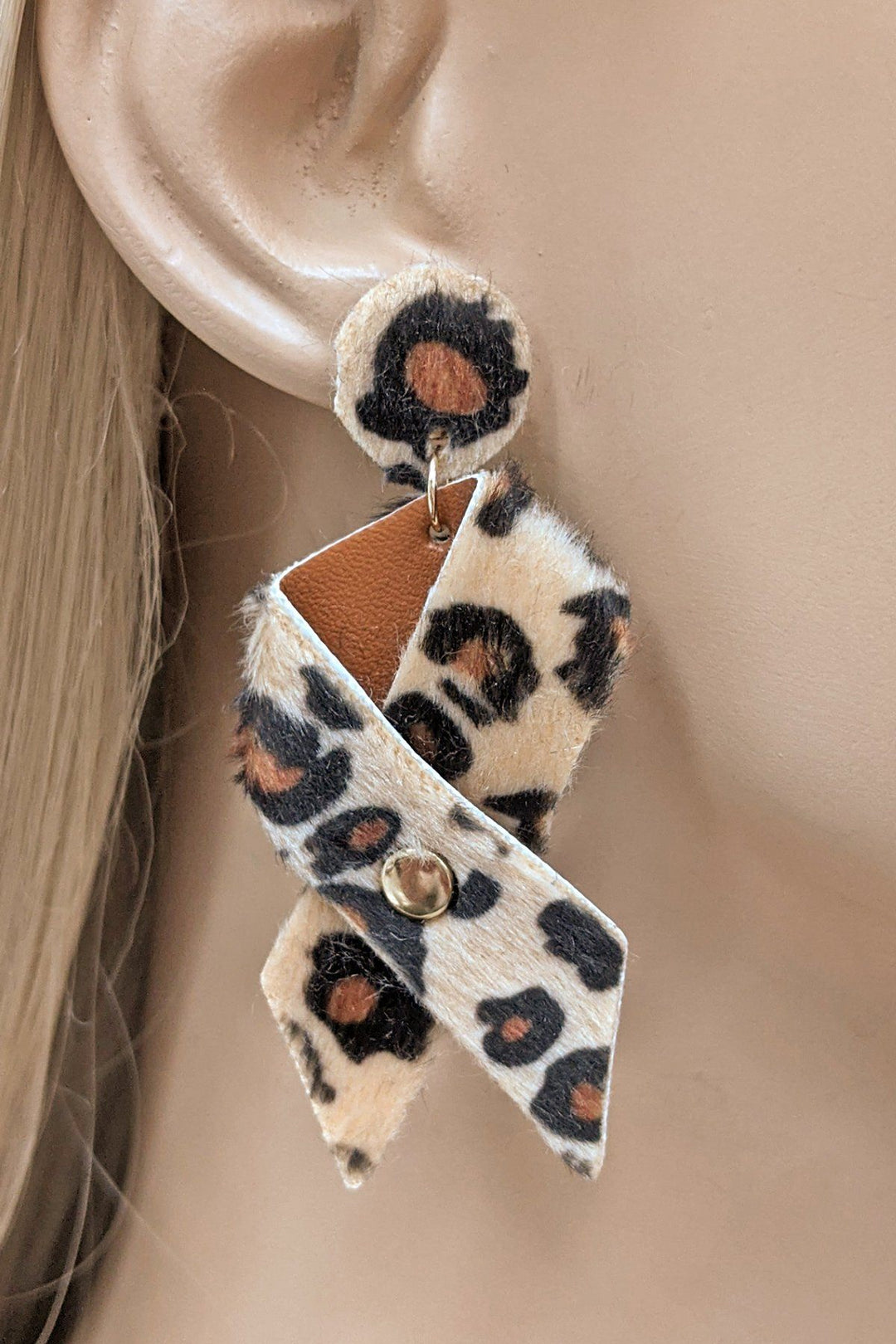 Vegan Leather Bow Earrings