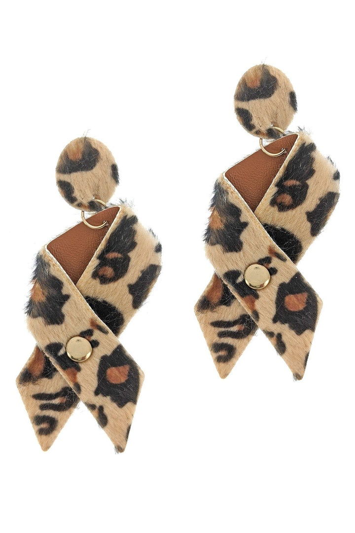 Vegan Leather Bow Earrings