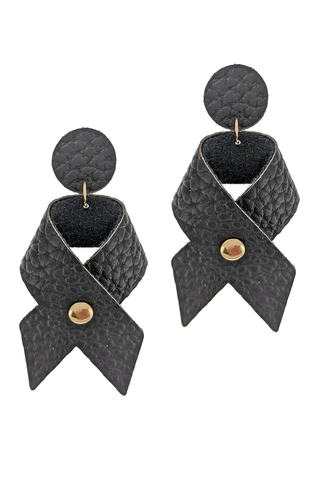 Vegan Leather Bow Earrings
