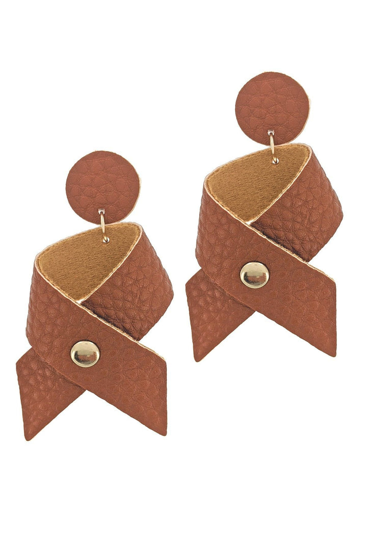 Vegan Leather Bow Earrings
