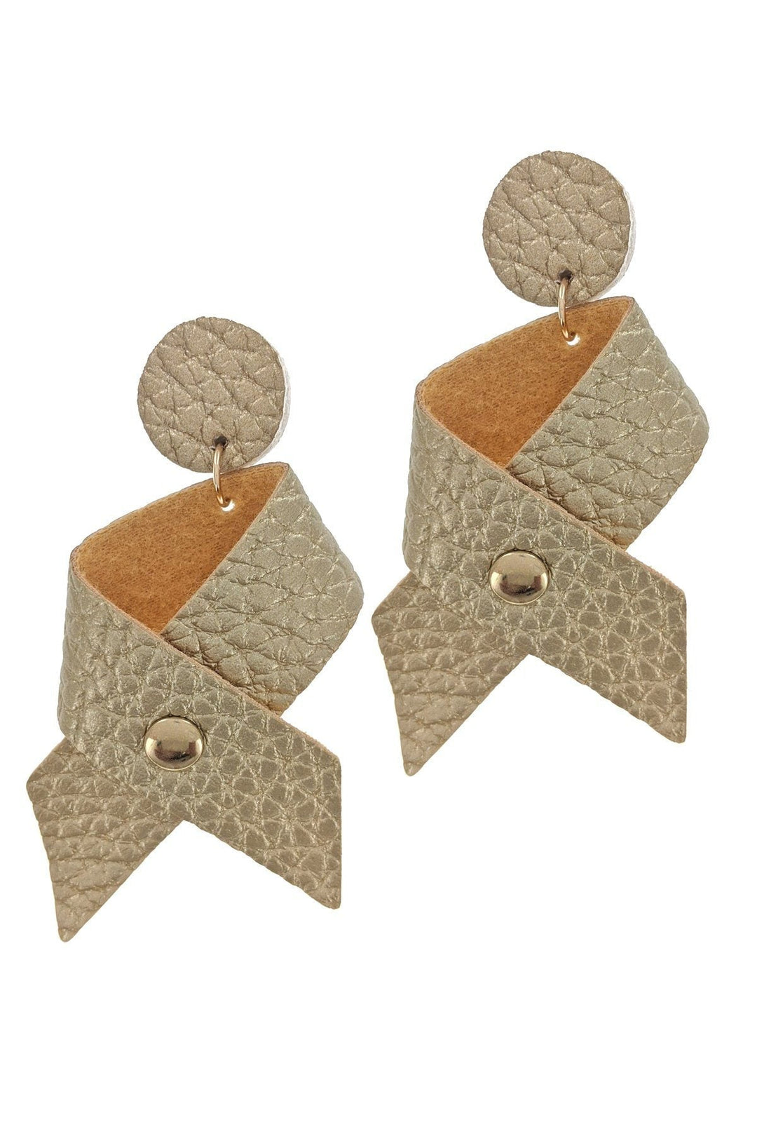 Vegan Leather Bow Earrings