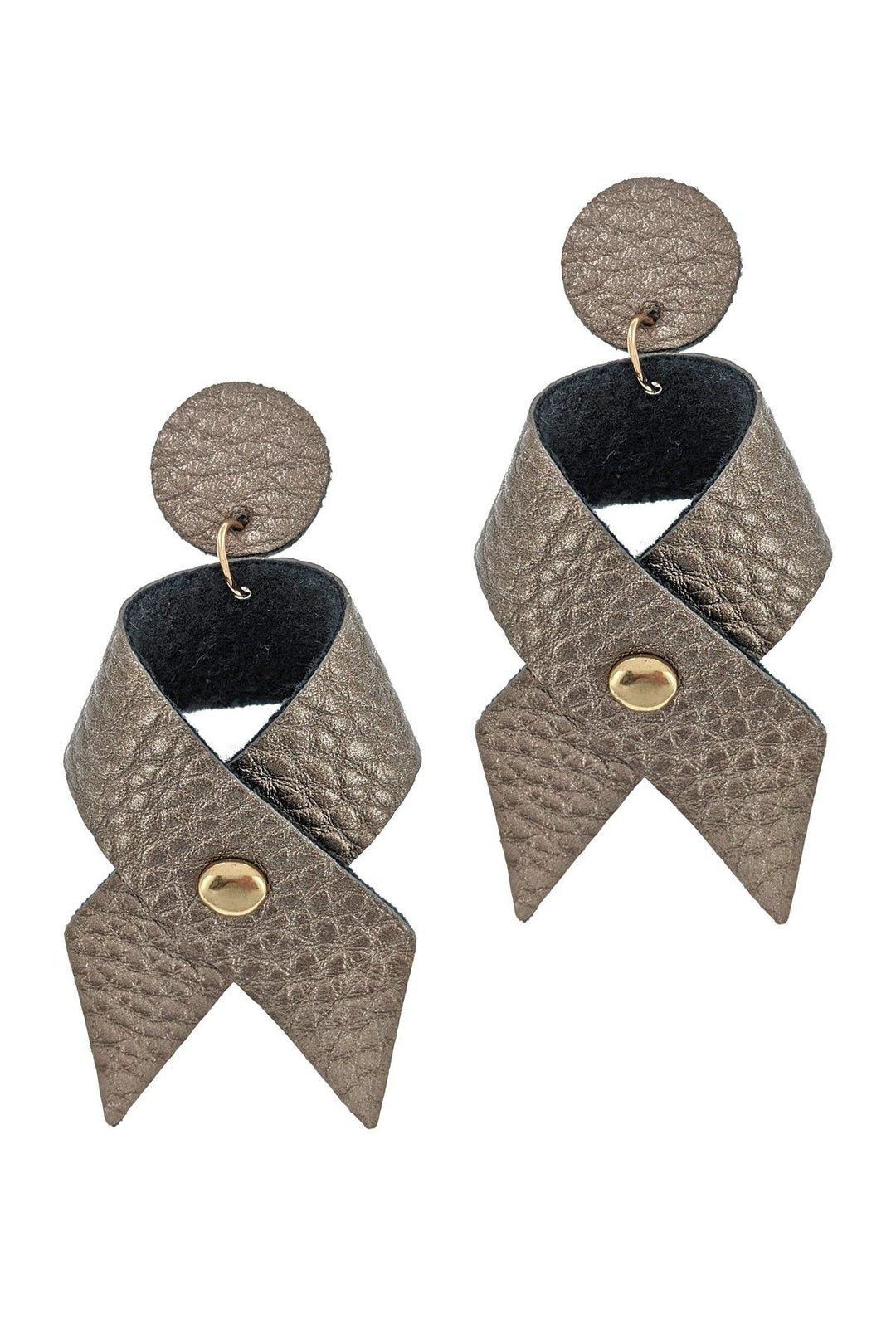 Vegan Leather Bow Earrings