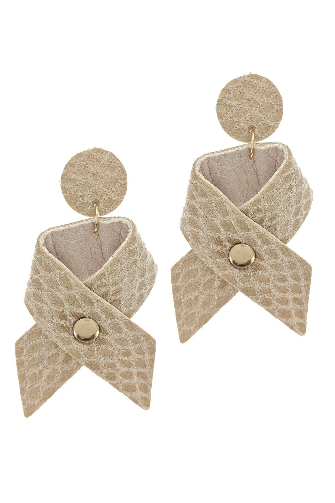 Vegan Leather Bow Earrings